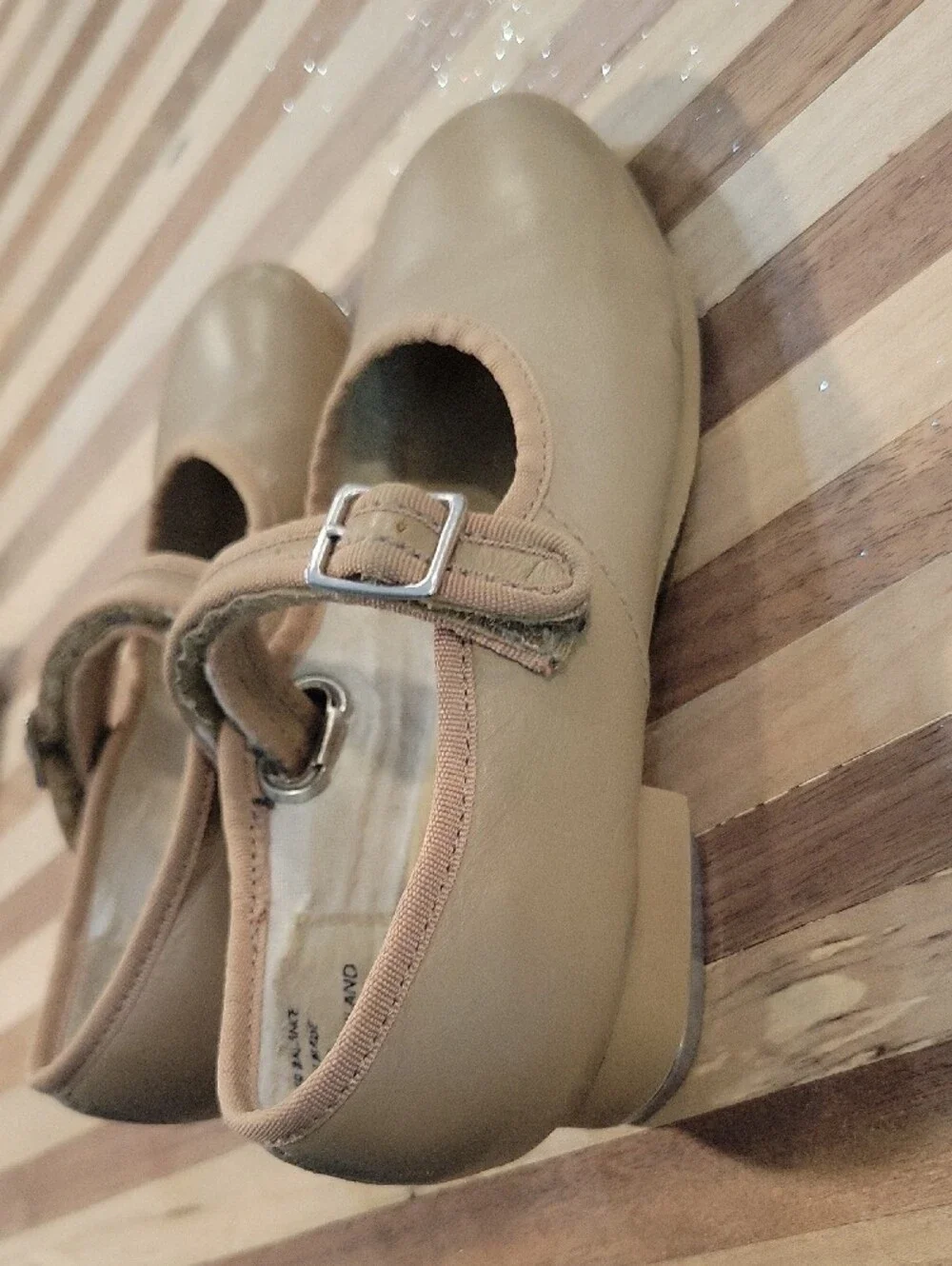 Kids Neutral Tan Mary Jane Shoes